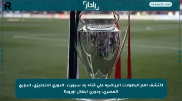 اكتشف أهم البطولات الرياضية على قناة يلا سبورت: الدوري الإنجليزي، الدوري المصري، ودوري أبطال أوروبا!